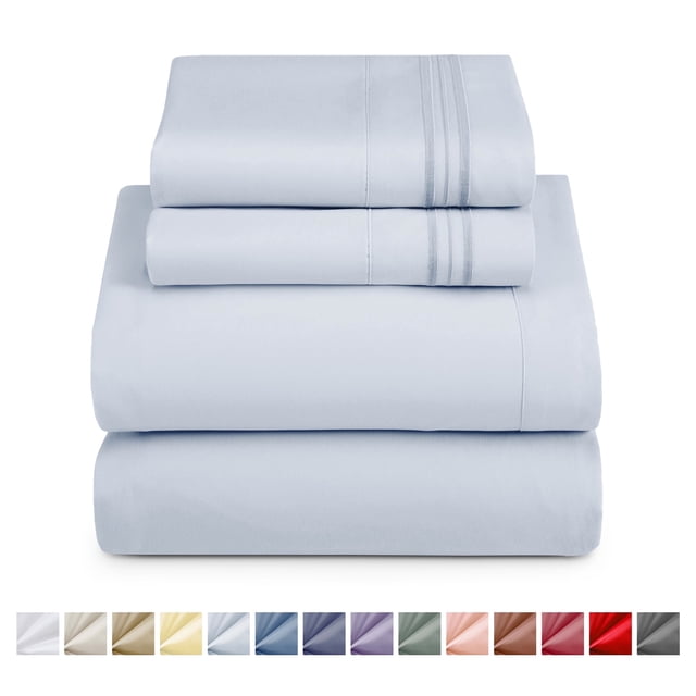 Nestl Juego de Sábanas Individual, Ropa Cama 3 Piezas Serie 1800 con Bolsillos Profundos, Infantil Microfibra Suave, Azul Hielo