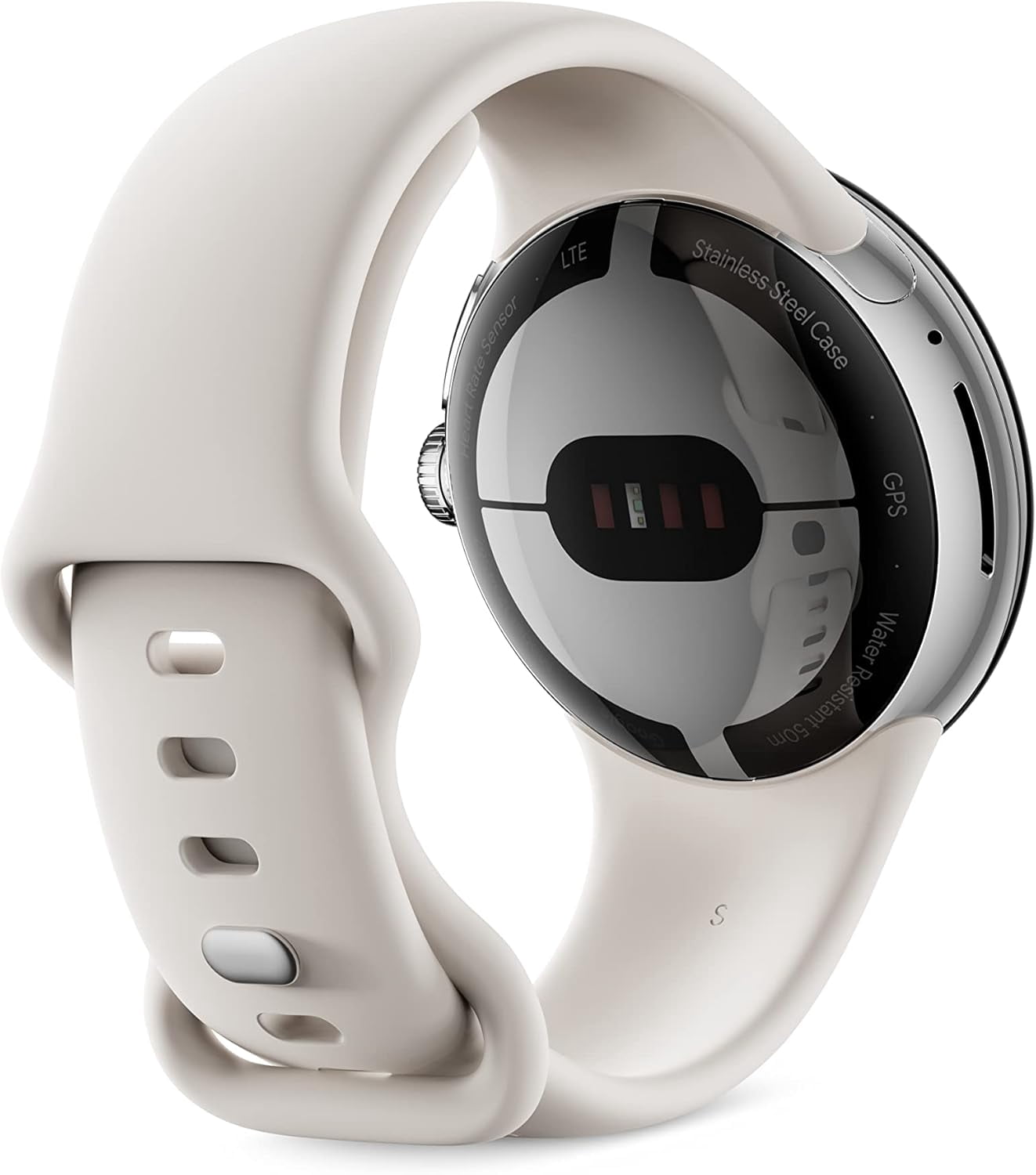 Restored Google Pixel Watch (2022) 41mm GWT9R (GPS + Cellular) Polished Silver Stainless Steel (Refurbished)