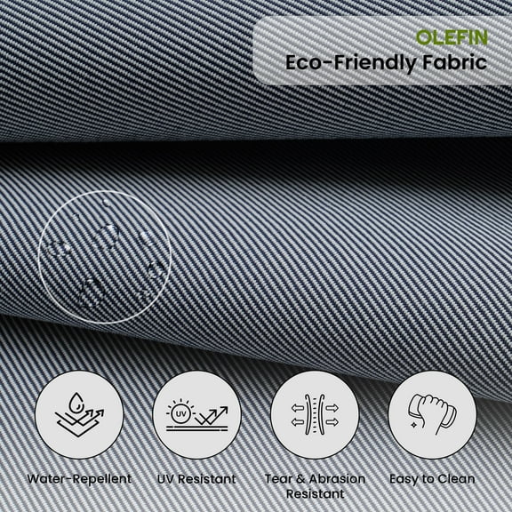 Covers&All Outdoor Seat/Back Cushion with Eco-friendly Olefin Fabric (28½”L x 28½”W x 5”Thick)