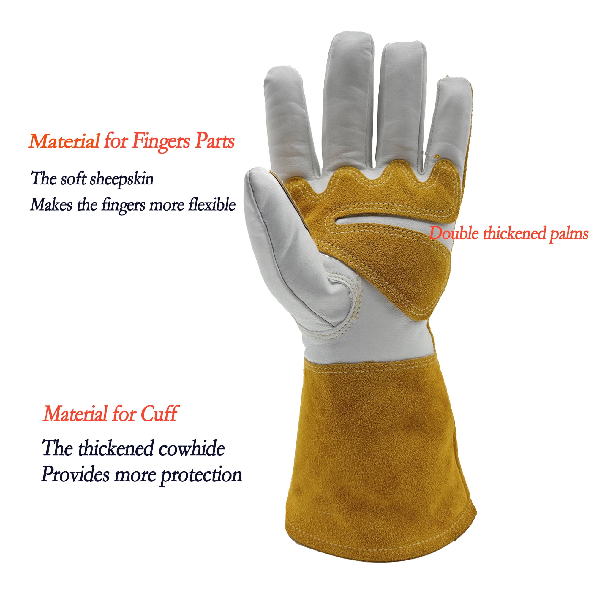 SorenCut, Welding Gloves, XL, Brown, 13 Inch, 100% Leather