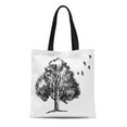 thumbnail image 1 of SIDONKU Canvas Tote Bag Sketch Tree and Flying Birds Abstract Beautiful Black Branch Reusable Shoulder Grocery Shopping Bags Handbag, 1 of 1