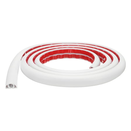 Uxcell 6ft Cord Cover Floor W0.3"xH0.3" Hide Extension Cable Wire Covers White