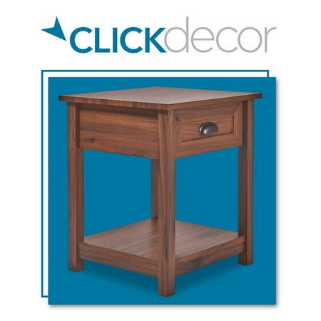 Click Decor - Traditional Wood 1-Drawer Night Stand - Ebony