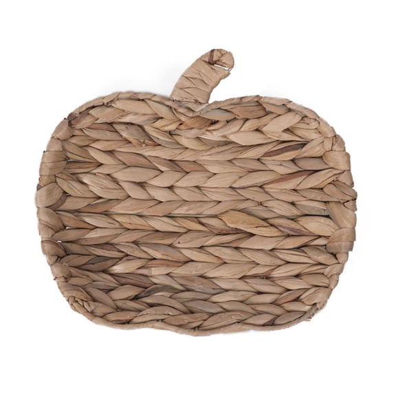 Halloween Harvest Pumpkin Woven Rattan Storage Tray