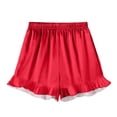 thumbnail image 6 of Cethrio Girls' Pajama Sets, Lapel Collar Short Sleeve 3-piece Comfy Girls' Sleepwear Red Size 8, 6 of 8