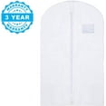 thumbnail image 2 of Plixio 40" Clear White Hanging Garment Bags for Closet Storage - Clothing, Coat, Dance Costumes, Suit Bags for Travel and Clothes Storage - Men Suit Cover, Clear Garment Bag, Dress Bag - (10 Pack), 2 of 5