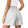 thumbnail image 6 of Women's Lightweight Shorts Comfy Drawstring Waist Cuffed Shorts Summer Linen Shorts for Women White 2XL, 6 of 6