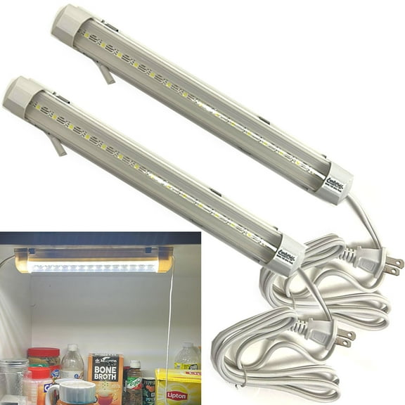 2 Pc Bright LED Shop Light Garage Utility 30W 12"L Fixture Wall Mount Plug-In