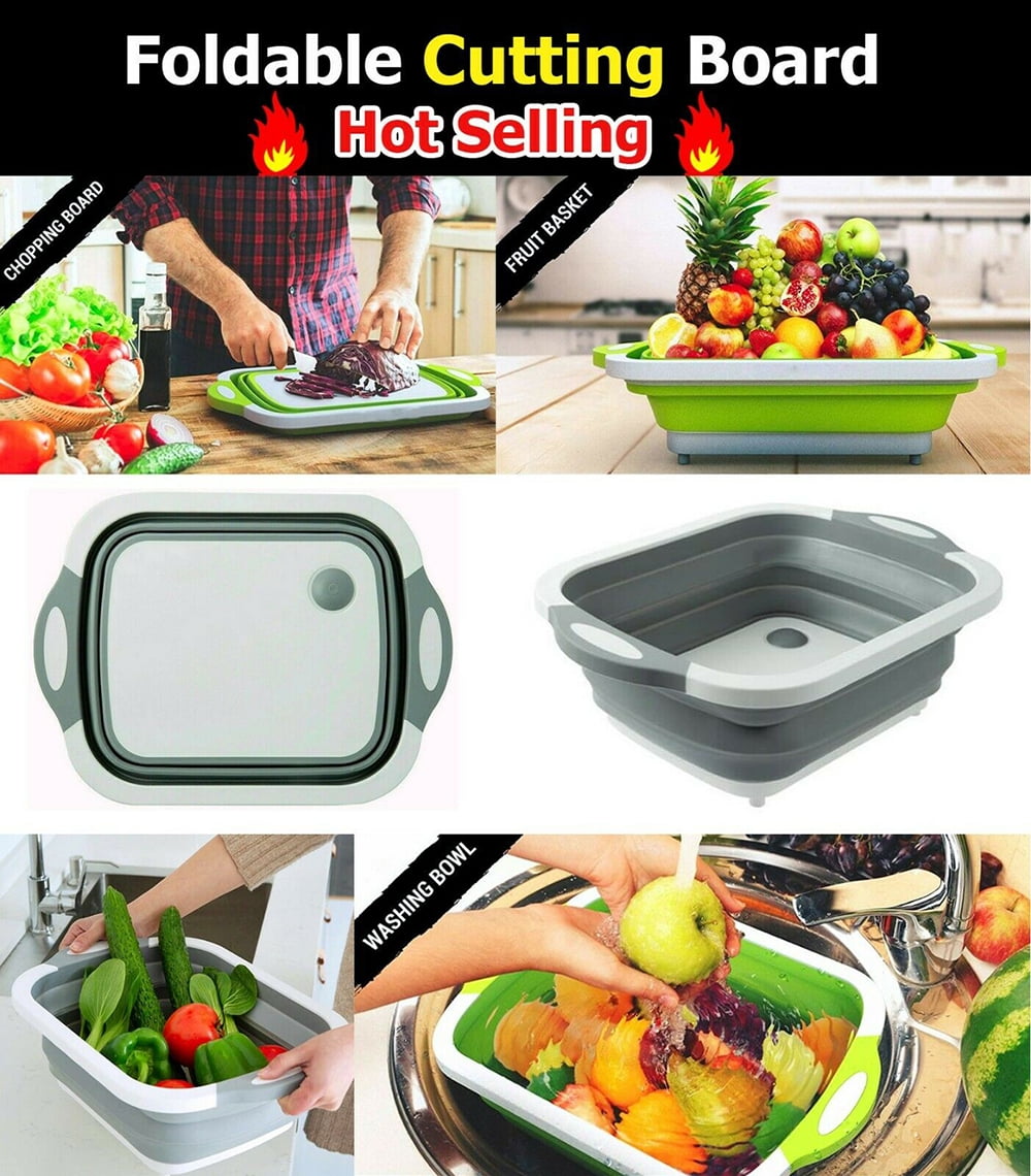 4-in-1 Folding Chopping Cutting Board Multifunctional Sink H0O1 Basket E6Y4 M4B4