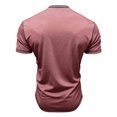 thumbnail image 6 of Men's Henley Shirts Short Sleeve 3 Button Cotton T-Shirts Casual Lightweight Basic Tee Fashion Summer Tops Hot Pink, 6 of 8