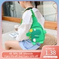 thumbnail image 2 of Mochila con dibujos de dinosaurios para bebé, bolsa cruzada de pecho para niño y niña, arnés de viaje, ajustable, animalesA yellow Fivean unisex, 2 of 2
