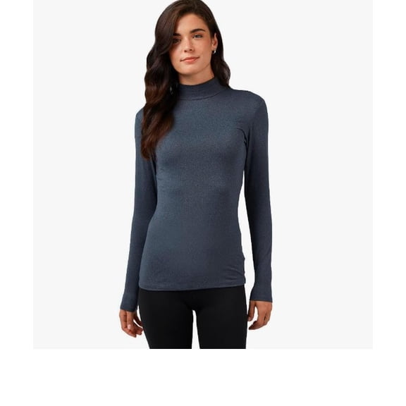 32 Degrees Women's Lightweight Baselayer Mock Top | Form Fitting | Long Sleeve-M,HT CHARCOAL