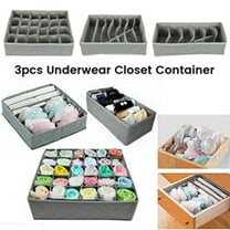Set of 3 Dresser Drawer Organizer Divider, Ties Storage,Foldable Underwear Clothes Storage bins Organizer for Bras,Ties,Belts,Socks