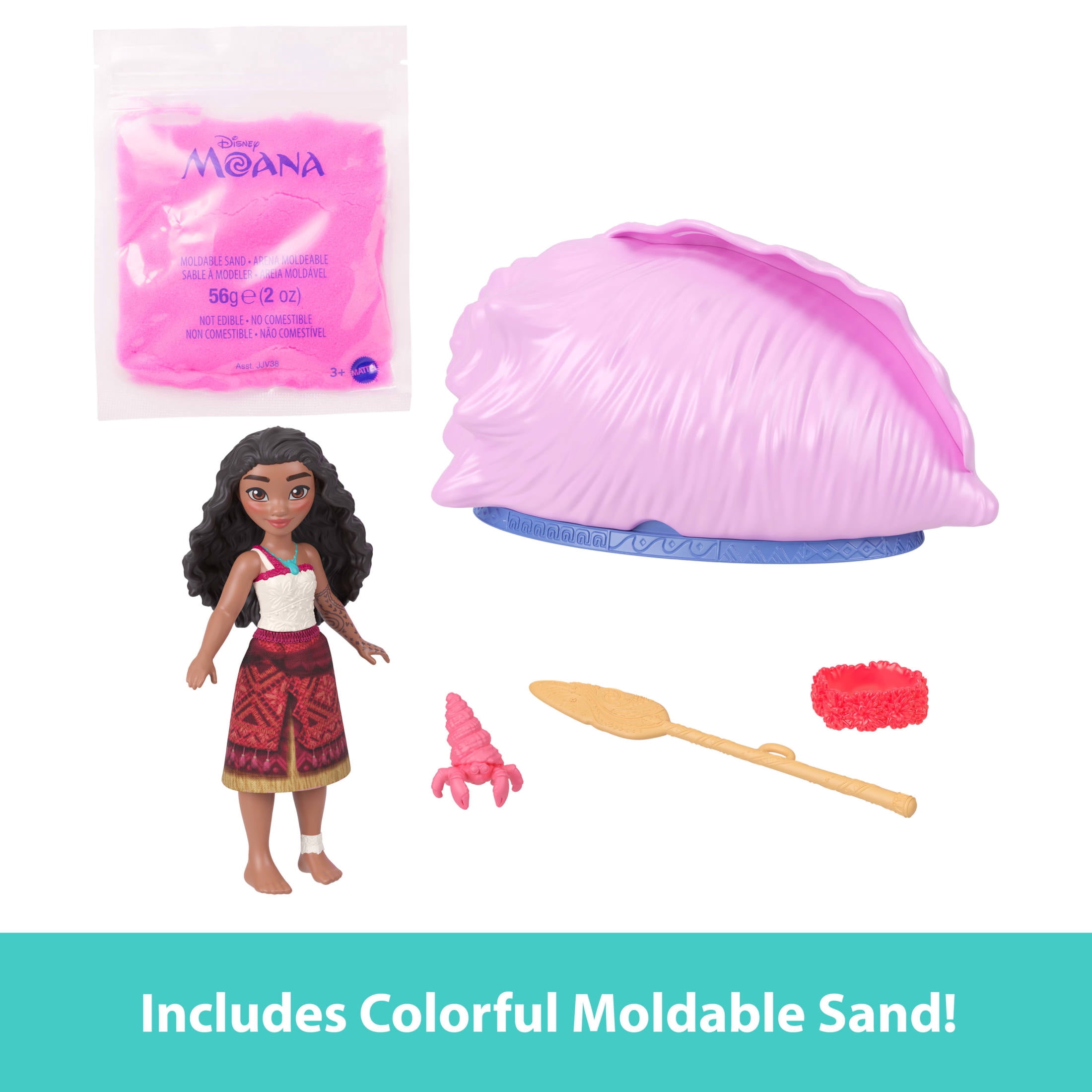 オーダー商品 Another ∝ SEA DROP ∝  moana Moana, Shell Reveal Small Doll Toy, Multicolor, Includes Moldable
