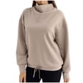 thumbnail image 4 of YYDGH Women Oversized Turtleneck Sweatshirt Fleece Long Sleeve Trendy Casual Drop Shoulder Fall Pullover Workout Warm Tops, 4 of 8