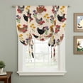 thumbnail image 2 of Farmhouse Rooster Balloon Curtains 63 Inch Length for Living Room/Bedroom, Vintage Watercolor Flowers Beige Rod Pocket Privacy Door Curtains Decorative Tie Up Shade for Window 52"x63", 2 of 8