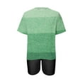thumbnail image 3 of Penkiiy Women Oversized Gradient Print Short Sleeve Crew Neck T-Shirts Casual Loose Pullover Tops Summer Tee Shirt L Green, 3 of 4
