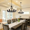 thumbnail image 5 of 6-Light Wagon Wheel Chandelier for Dining Room Living Room Pendant Lighting Home Decoratiom Suspension Design Lusters Luminaires, 5 of 8