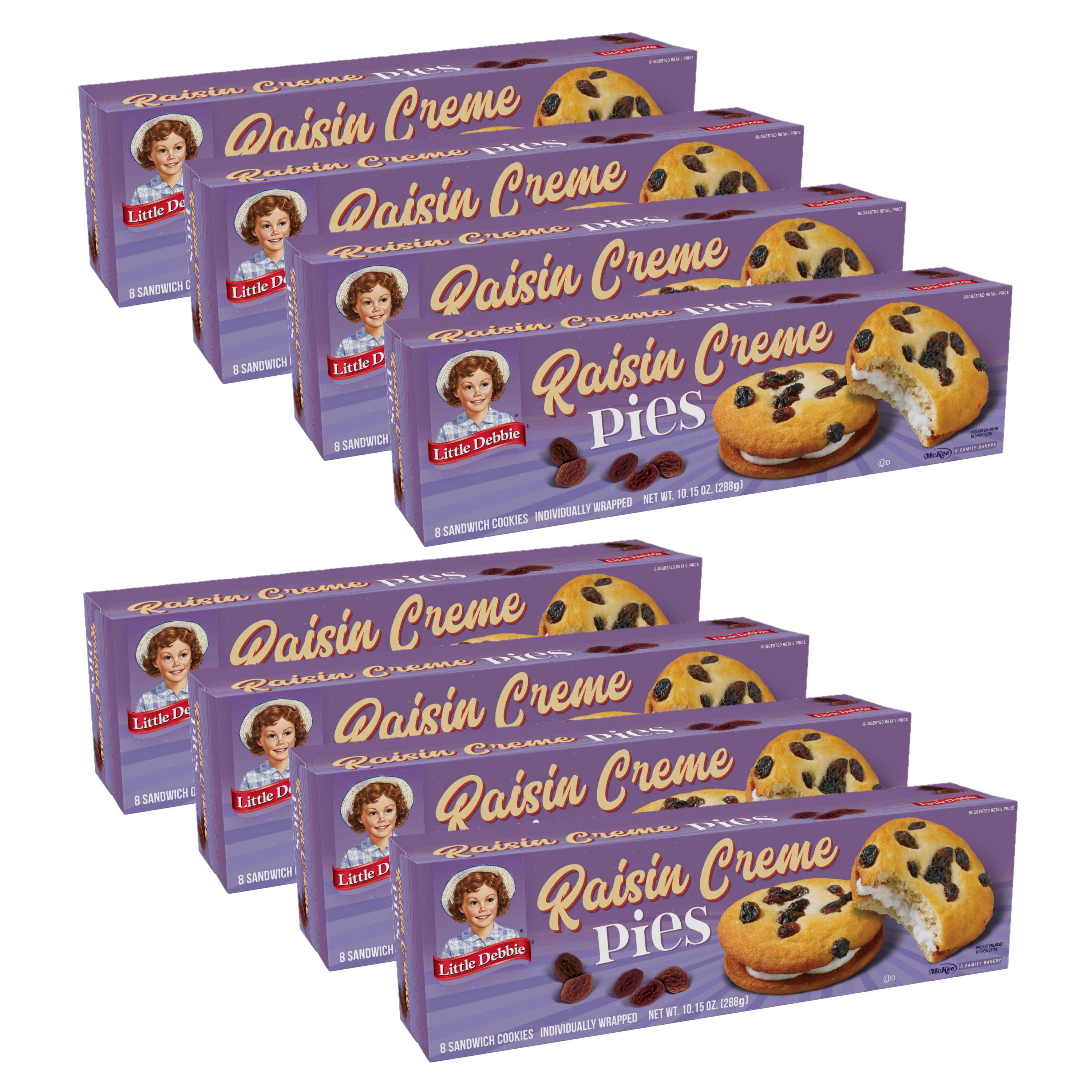 Little Debbie Raisin Crème Pies, 8 Boxes