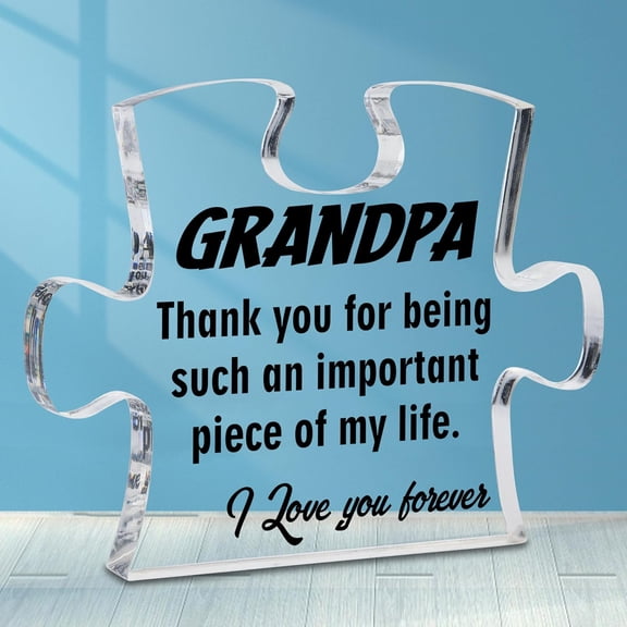 Grandpa Gifts Christmas Birthday Gifts for Grandpa Funny Puzzle Acrylic Plaque Grandfather Gifts from Grandkids Best Grandpa Gifts On Fathers Day