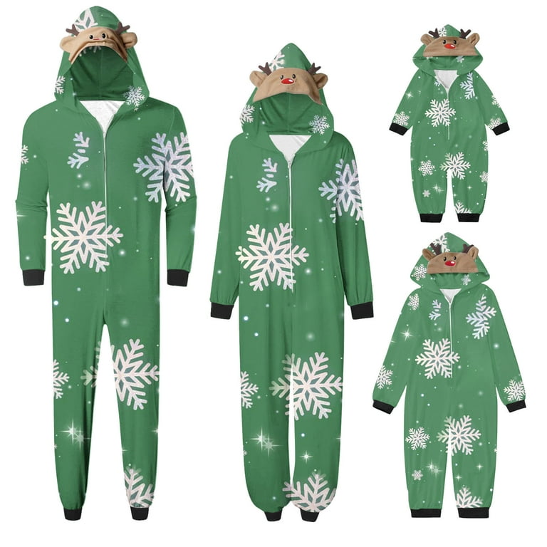 Jacenvly Family Christmas Pajamas Clearance Long Sleeve Snowflake
