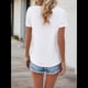 thumbnail image 5 of Tops con Escote en V y para Mujer, Camisetas de Verano, Camisetas Informales Lisas de Corta, Camisetas Blancas L, 5 of 10