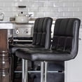thumbnail image 2 of Bar Stools with Back Sets of 2 Swivel Adjustable Barstools Counter Height Modern Square PU Leather Bar Chairs Armless Island Chairs for Kitchen Counter, 2 of 7