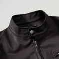thumbnail image 6 of hopeusince Men's Brown Genuine Leather Slim Fit Biker Style Jacket with Zip Pockets Brown XXXXL, 6 of 7