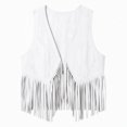 thumbnail image 3 of cocolona Boho Vest for Women Suede Fringe Sleeveless V Neck Jacket Casual Vacation Trendy Outfits, 3 of 6