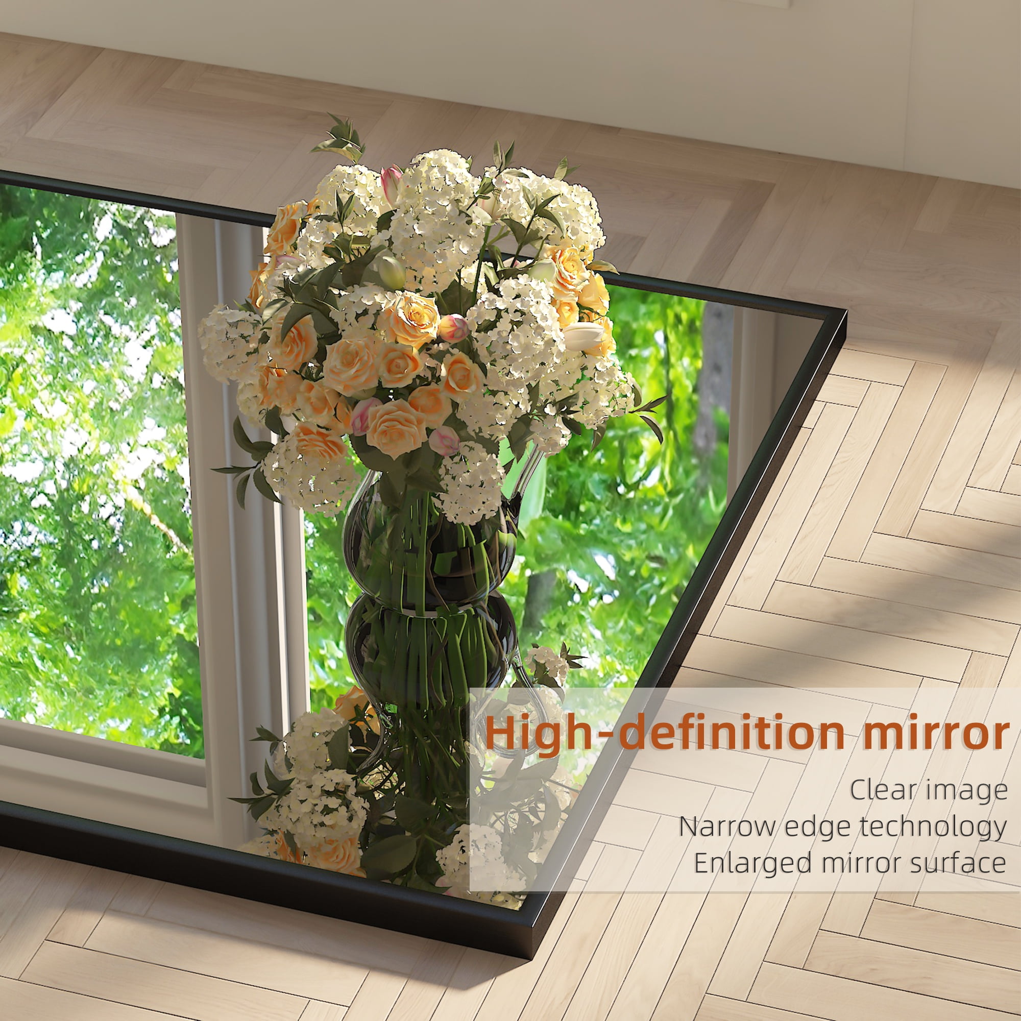 79x35 Oversized Rectangle Aluminum Alloy Frame Full Length Mirror Floor Mirror,Black