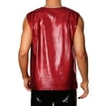thumbnail image 3 of INSPIRE CHIC Metallic Tank Top for Men's Sleeveless Party Club Shining Vest 2XL Red, 3 of 5