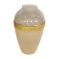 thumbnail image 1 of Sagebrook Home GLASS 17"H GINGER VASE W/ BRASS BAND, BEIGE, 1 of 2