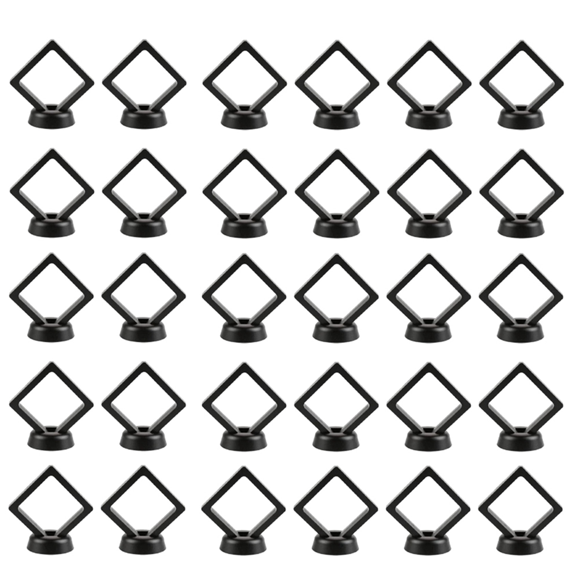 60 Pcs 3D Floating Coin Display Frame Stand Storage Boxes for Jewelry Ring Earrings Coin Medals Challenge Medal Holder A