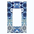thumbnail image 5 of Metal Light Switch Plate Cover Elegant Blue Teal White Tile Pattern TIL016, 5 of 13