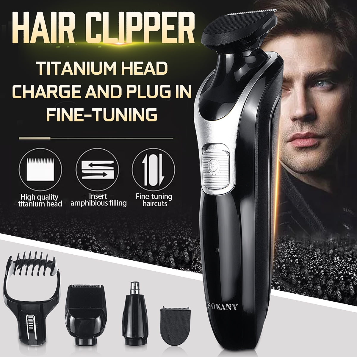 5 IN 1 Rechargeable Electric Hair Trimmer Shaver Cutter Hair Clipper