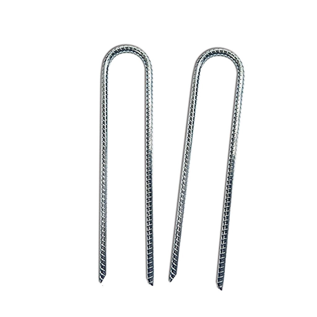 Yihuala 8Pieces U Shape Tent Pegs Metal Stakes Ground Anchors Metal Texture for Enhancing Stability Perfect for Outdoor Use