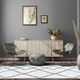 thumbnail image 2 of Geometric Diamonds Boho Shag Indoor Tassel Area Rug, Black/Cream, 4' x 6', 2 of 8