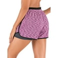 thumbnail image 2 of FANNYC Women's Double layer Running Yoga Shorts Quick-Dry Activewear Workout Exercise Athletic Jogging Shorts, 2 of 7