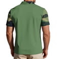 thumbnail image 4 of Havenx Mens Polo Shirts Short Sleeve 3-Button Shirt Camo Printed Raglan Collared T-Shirt Classic Fit Summer Work Business Wear,Camouflage Green 2XL, 4 of 5