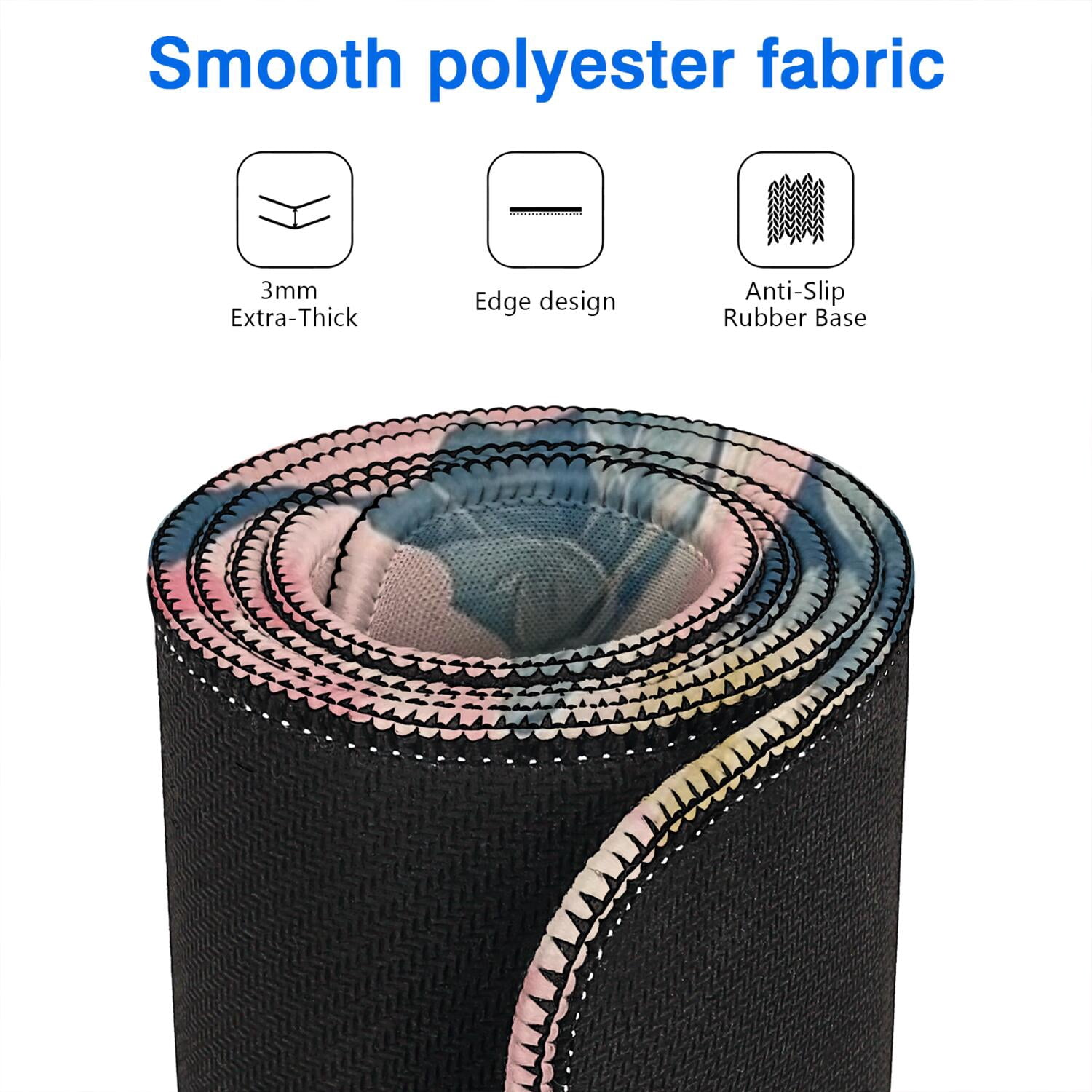 Long Mouse Pads for Desk,Pioneer Flower Floral Print Pattern Desk Mats on Top Of Desks, Desk Mouse Pad Extra Large with 3mm Non-Slip Base and Stitched Edge for Gaming,Office,Work,Home 47.3"x23.6"