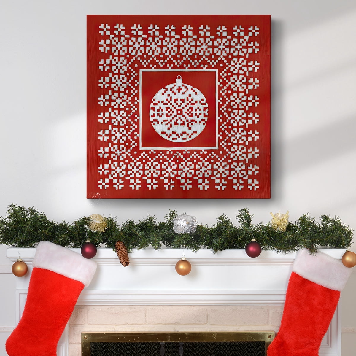 Fair Isle Snowflake III- Gallery Wrapped Canvas