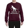 thumbnail image 2 of Wild Bobby, Unstoppable T Rex Funny, Pop Culture, Unisex Crewneck Graphic Sweatshirt, Maroon, Small, 2 of 4