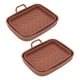 thumbnail image 2 of Bandejas de revestimiento para freidora de color marrón para cocinar en la cocina Juego de ollas rectangulares de silicona para freidora de aire con asas, 2 of 8