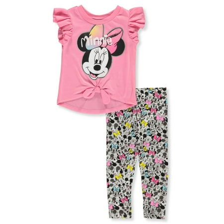 Disney Minnie Mouse Baby Girls' Bow Print 2-Piece Leggings Set Outfit (Infant)