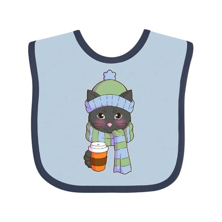 

Inktastic Cute Black Cat in Scarf and Hat Gift Baby Boy or Baby Girl Bib