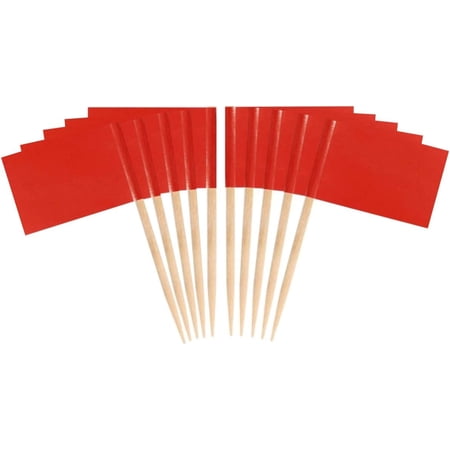 100 Pcs Color Toothpick Flag (red) Blank Toothpick Flag, Fruit Cheese Markers Flags Small Mini Stick Cupcake Toppers Blank Toothpick Flags red Toothpick Flag