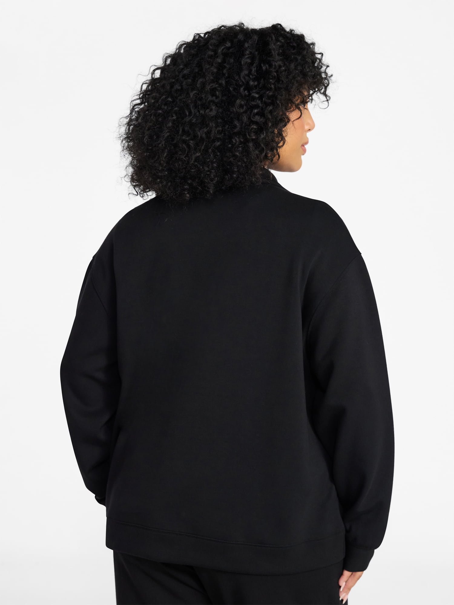 Terra & Sky Women's Plus Size Scuba Knit Layering Top with Long Sleeves, Sizes 0X-5X