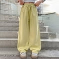 thumbnail image 7 of NIEWTR Girls Oversized Sweatpants Wide Leg Loose Fit Lounge Pants High Waisted Elastic Drawstring Comfortable Casual Joggers（Yellow,8-9 Years), 7 of 7