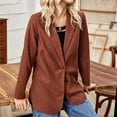 thumbnail image 5 of Lilgiuy Women Long Sleeve Open Front Loose Outerwear Solid Blouse Coat Tops Button Blouse 2022 Fall Winter, 5 of 5