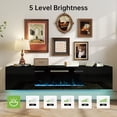 thumbnail image 4 of JINSEED 70" Fireplace TV Stand with 36" Electric Fireplace Up to 80" TVs, Modern Wood Media TV Console, Black, 4 of 9